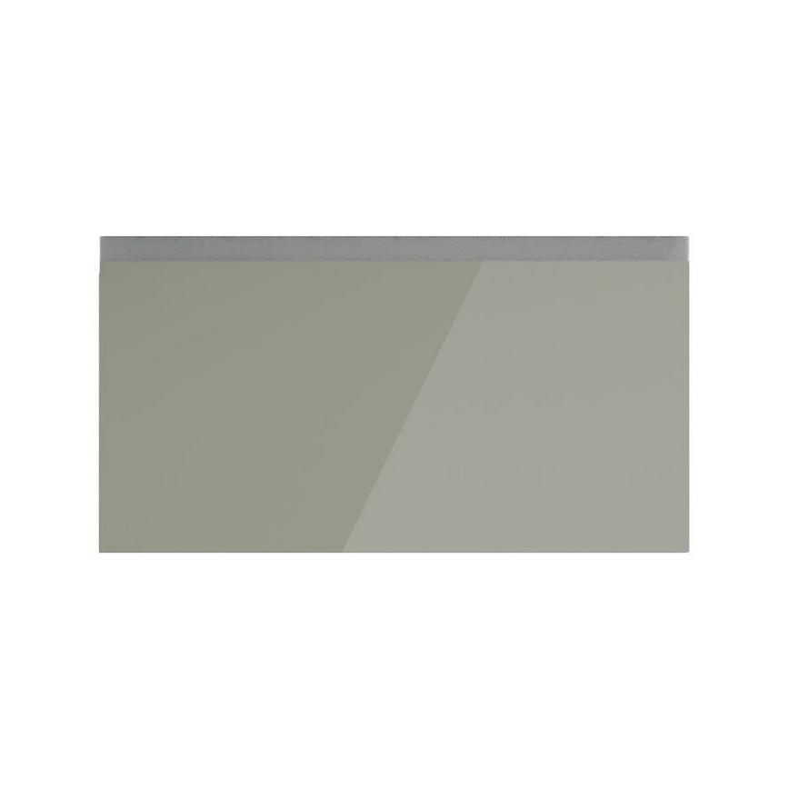 Hockley Mirror Gloss Reed Green 700mm x 342mm Pan Drawer Front Shown Closed from the Front as Part of a Full Drawer Unit