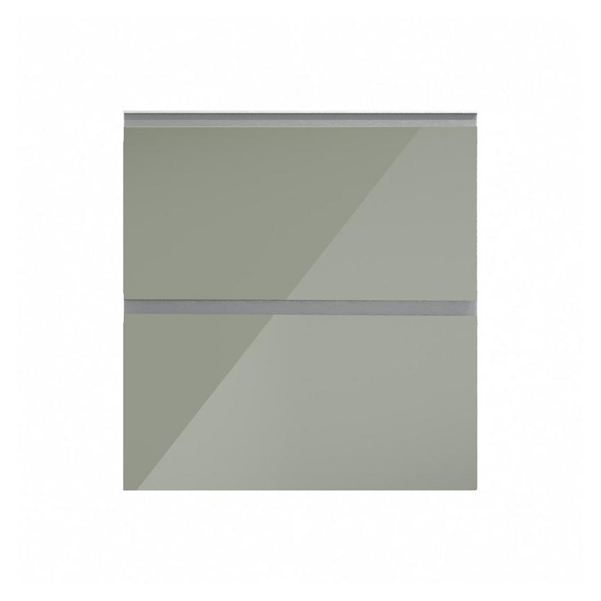 Hockley Mirror Gloss Reed Green 700mm x 342mm Pan Drawer Front Shown Closed from the Front as Part of a Full Drawer Unit