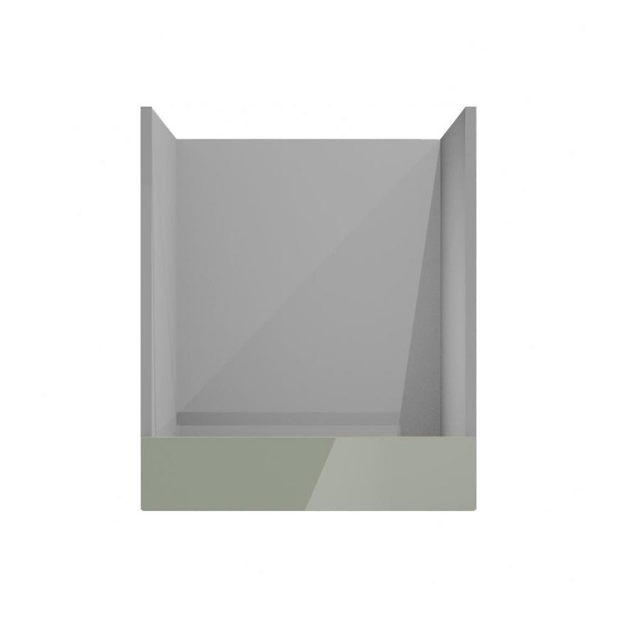 Hockley Mirror Gloss Reed Green 600mm x 115mm Filler Panel Shown from the Front as Part of a Built Under Oven Housing Unit