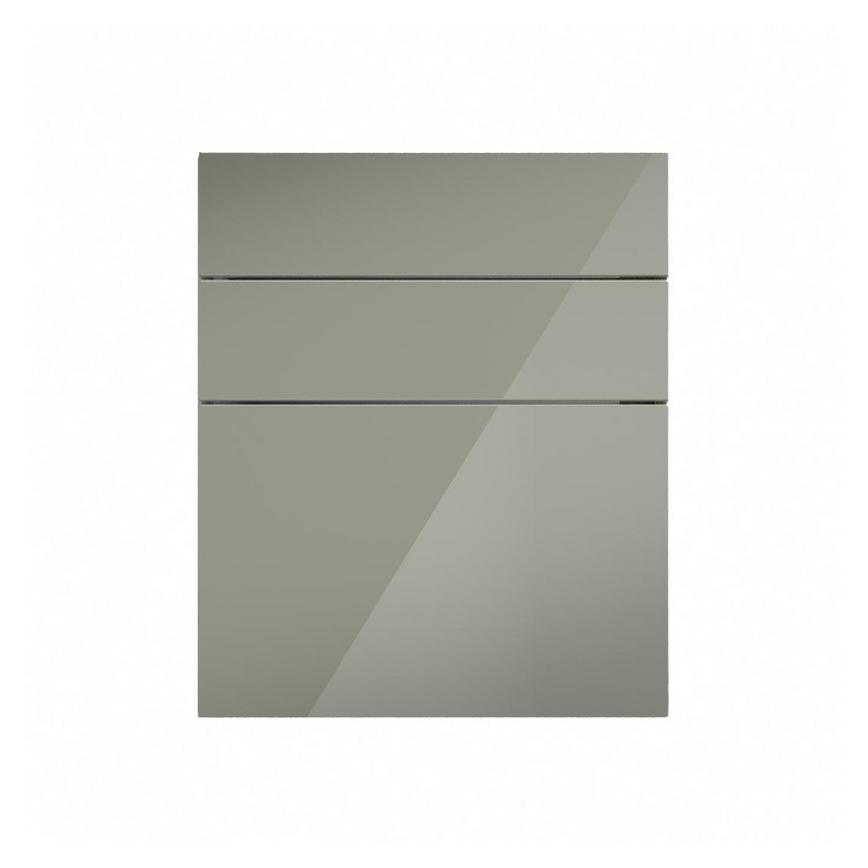 Hockley Mirror Gloss Reed Green 600mm x 394mm Pan Drawer Shown Closed from the Front as Part of a Drawer Unit