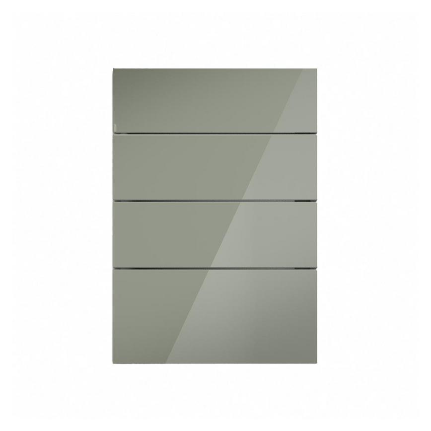 Hockley Mirror Gloss Reed Green 500mm x 227mm Drawer Front Shown Closed as Part of a Full Drawer Unit