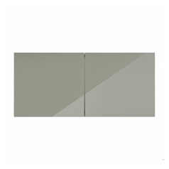 Hockley Mirror Gloss Reed Green 500mm x 460mm Tall Bridging Unit Shown Closed from the Front as a Pair of Doors