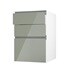 Hockley Mirror Gloss Reed Green 500mm x 170mm Drawer Front Shown Open at an Angle as Part of a Drawer Unit