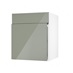 Hockley Mirror Gloss Reed Green 600mm x 557mm Door Front Shown Open at an Angle as Part of a Door and Drawer Unit