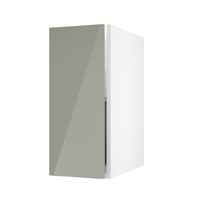 Hockley Mirror Gloss Reed Green 300mm x 720mm Full Height Door Shown Open at an Angle