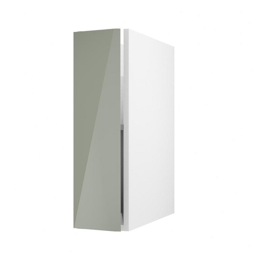 Hockley Mirror Gloss Reed Green 200mm x 720mm Full Height Door Shown Open at an Angle