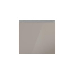 Hockley Mirror Gloss Sand Grey 400mm x 342mm Pan Drawer Front Shown Closed from the Front as Part of a Full Drawer Unit