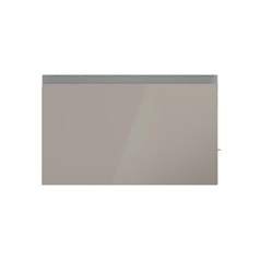 Hockley Mirror Gloss Sand Grey 600mm x 342mm Pan Drawer Front Shown Closed from the Front as Part of a Full Drawer Unit