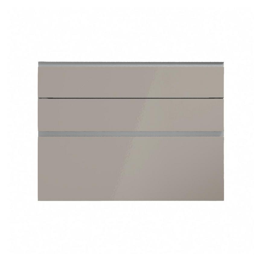 Hockley Mirror Gloss Sand Grey 1000mm x 170mm Drawer Front Shown Closed as Part of a Full Drawer Unit