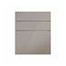 Hockley Mirror Gloss Sand Grey 600mm x 394mm Pan Drawer Shown Closed from the Front as Part of a Drawer Unit