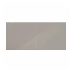 Hockley Mirror Gloss Sand Grey 500mm x 460mm Tall Bridging Unit Shown Closed from the Front as a Pair of Doors