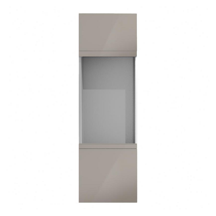 Hockley Mirror Gloss Sand Grey 45mm x 600mm Filler Panel shown from the Front as Part of an Appliance Tower Unit