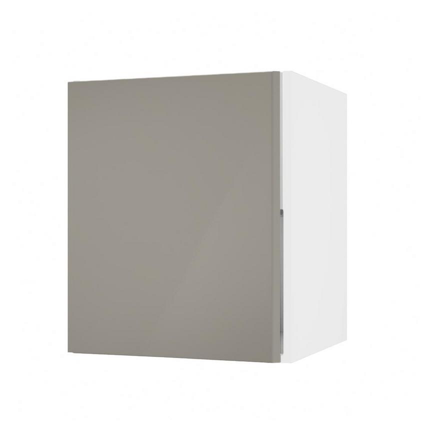 Hockley Mirror Gloss Sand Grey 600mm x 720mm Full Height Door Shown Open at an Angle