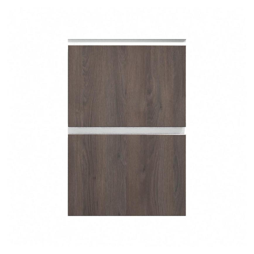 Hockley Textured Dark Oak 500mm x 342mm Pan Drawer Front Shown Closed as Part of a Full Drawer Unit