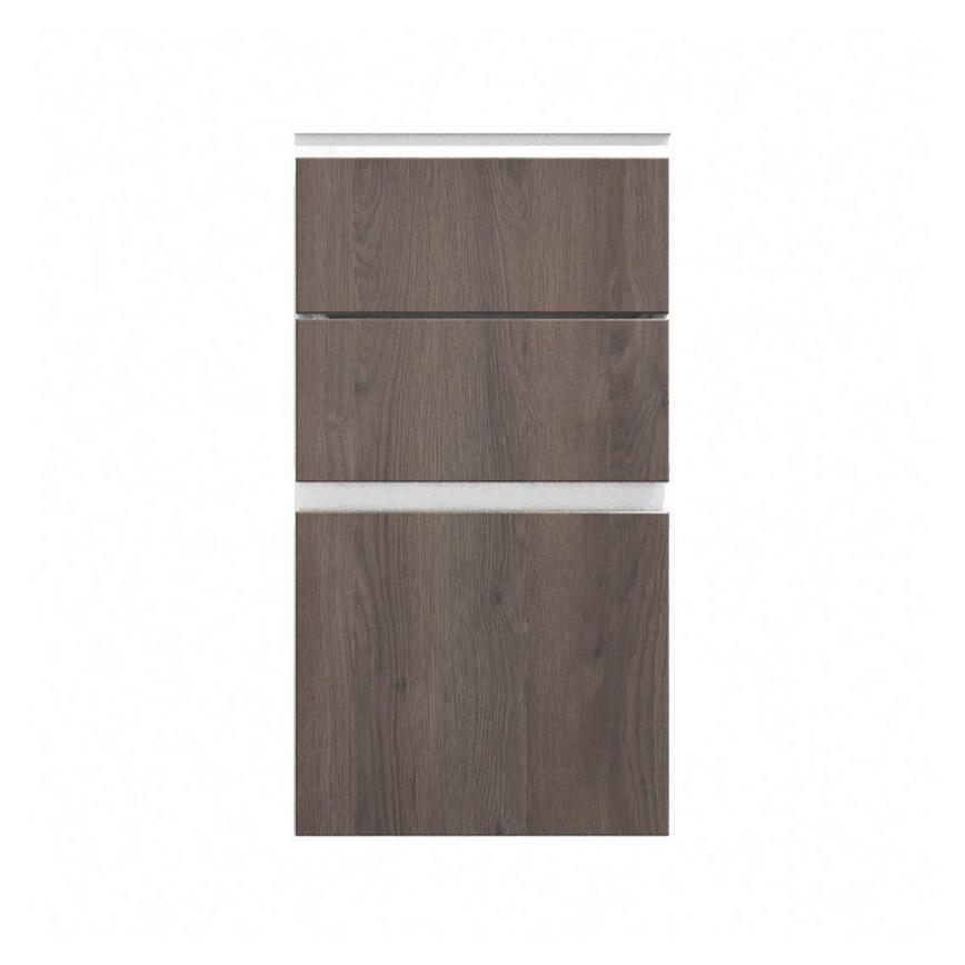 Hockley Textured Dark Oak 400mm x 170mm Drawer Front Shown Closed from the Front as Part of a Full Drawer Unit