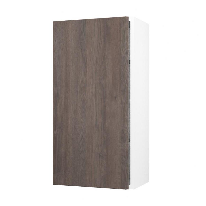 Hockley Textured Dark Oak 450mm x 900mm Tall Door Front Shown Open at an Angle as a Single Door