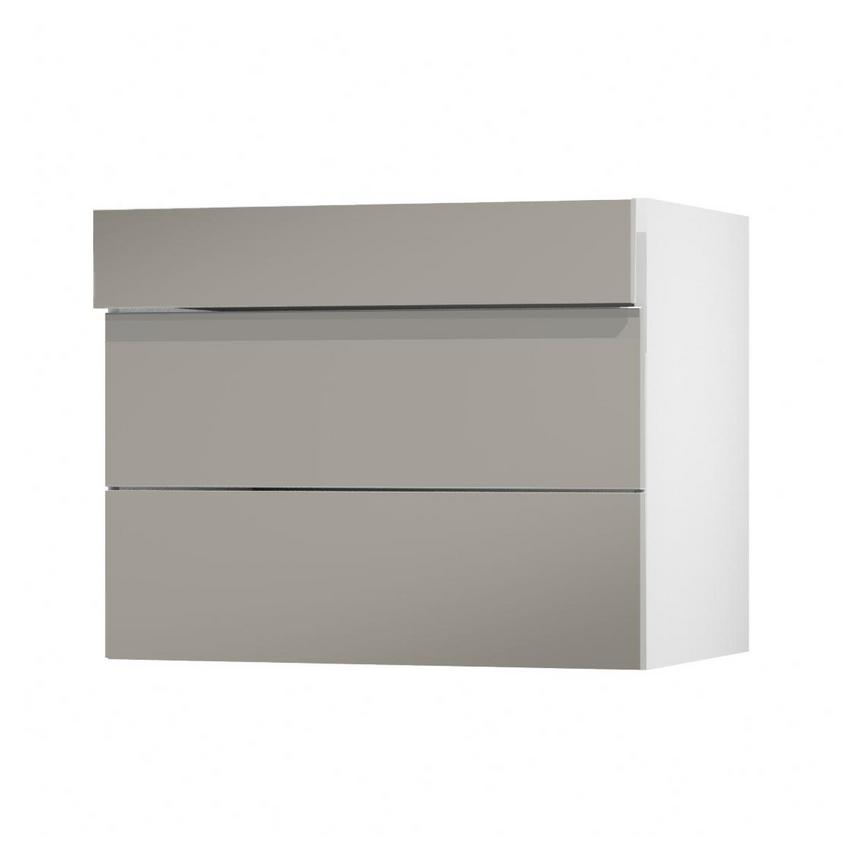 Hockley Super Matt Sand Grey 170mm x 800mm Kitchen Drawer Angle Open