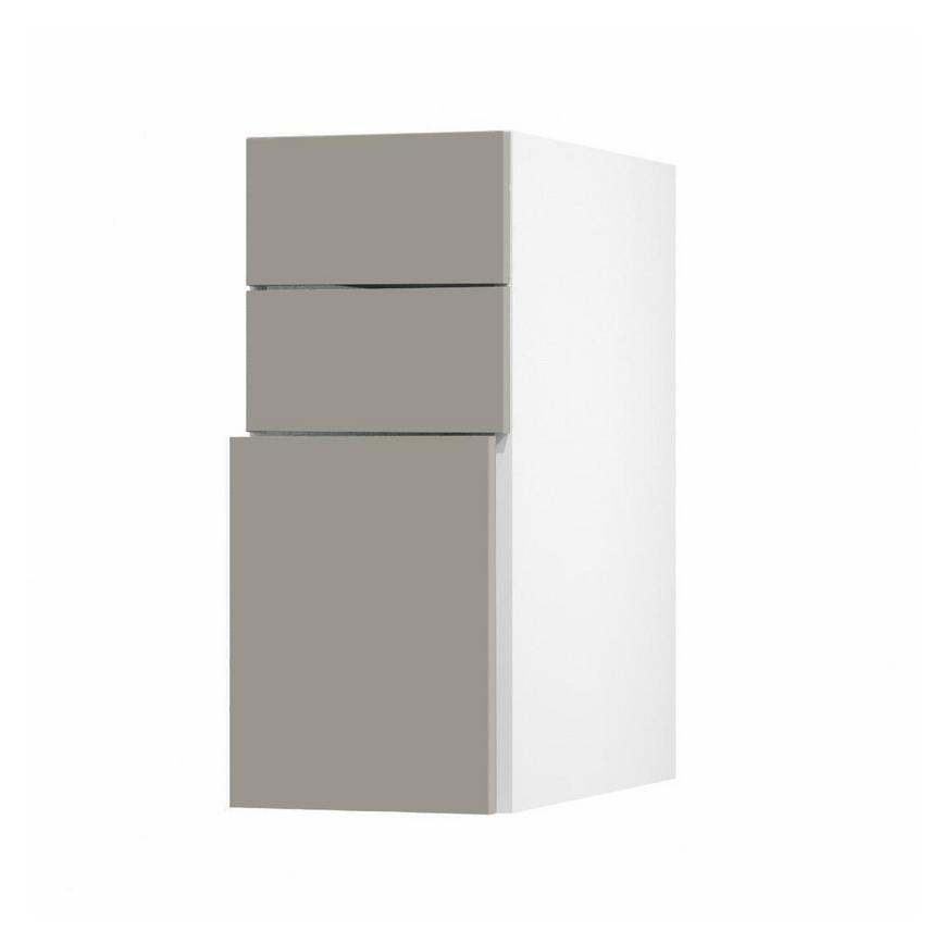 Hockley Super Matt Sand Grey 394mm x 300mm Pan Kitchen Drawer Angle Open