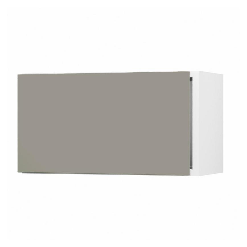 Hockley Super Matt Sand Grey 326mm x 600mm Full Height Microwave Top Box Kitchen Door Angle Open