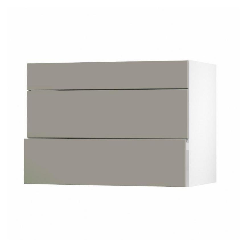 Hockley Super Matt Sand Grey 275mm x 1000mm Appliance Tower Kitchen Drawer Angle Open