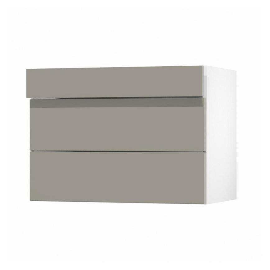 Hockley Super Matt Sand Grey 160mm x 1000mm Kitchen Drawer Angle Open