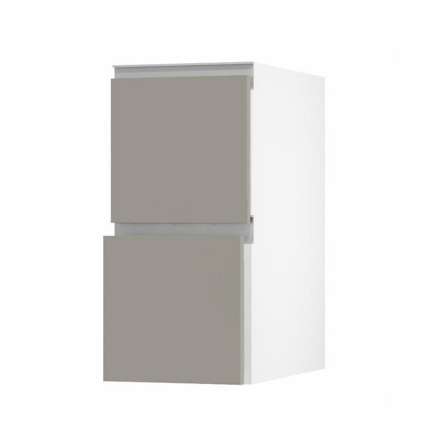 Hockley Super Matt Sand Grey 342mm x 350mm Pan Kitchen Drawer Angle Open