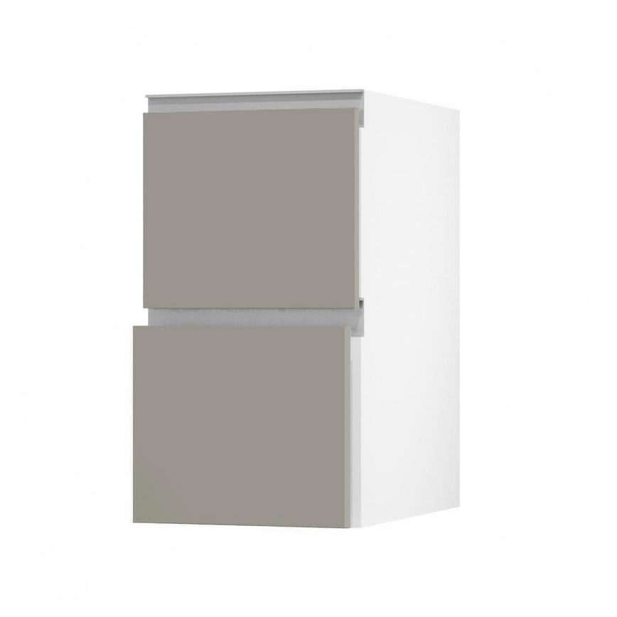 Hockley Super Matt Sand Grey 342mm x 400mm Pan Kitchen Drawer Angle Open