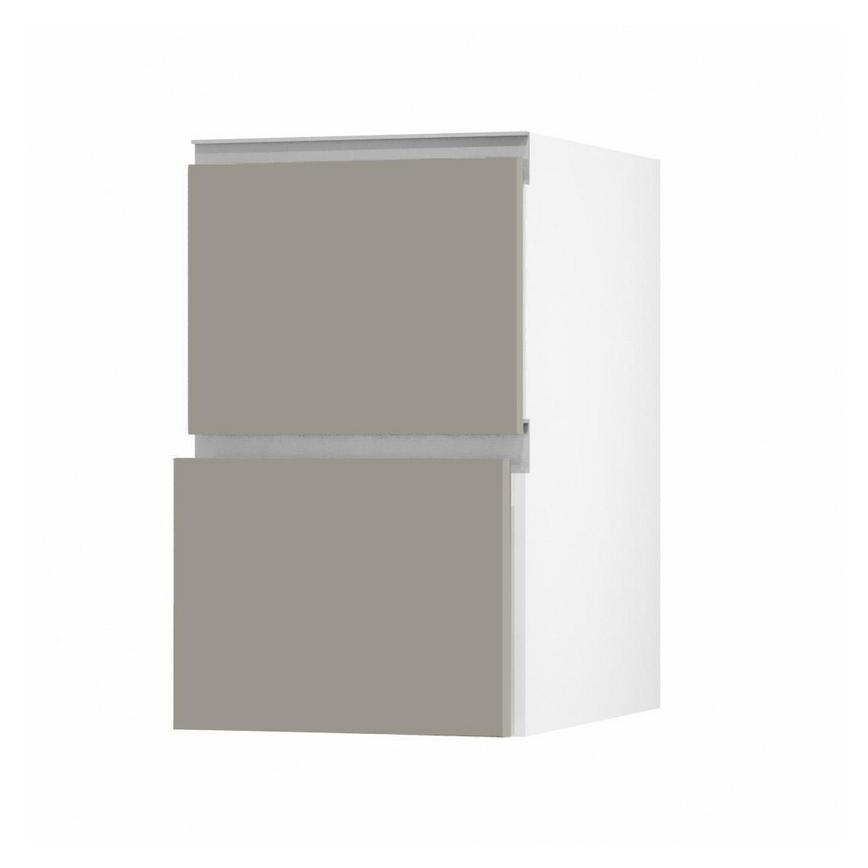 Hockley Super Matt Sand Grey 342mm x 450mm Pan Kitchen Drawer Angle Open