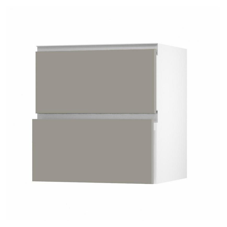 Hockley Super Matt Sand Grey 342mm x 700mm Pan Kitchen Drawer Angle Open