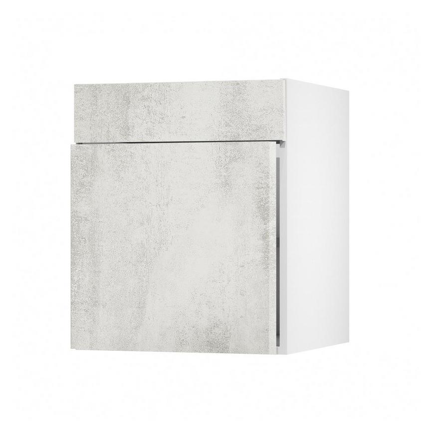 Hockley Textured White Stone 557mm x 600mm Full Height Drawerline Kitchen Door Unit Angled Open