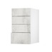 Hockley Textured White Stone 227mm x 400mm Deep Kitchen Drawer Unit Angled Open