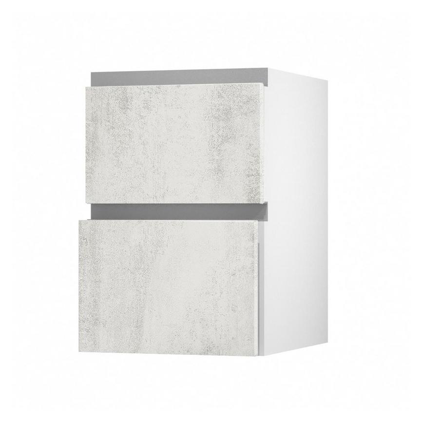 Hockley Textured White Stone 342mm x 500mm Pan Kitchen Drawer Unit Angled Open