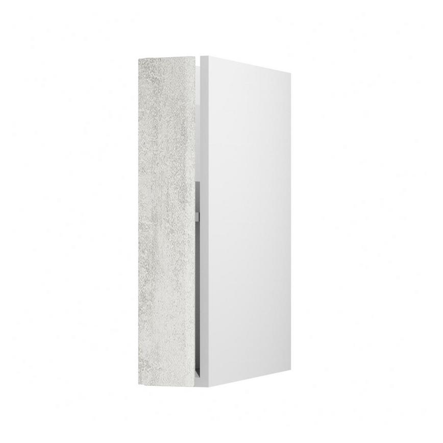 Hockley Textured White Stone 720mm x 150mm Full Height Kitchen Door Unit Angled Open