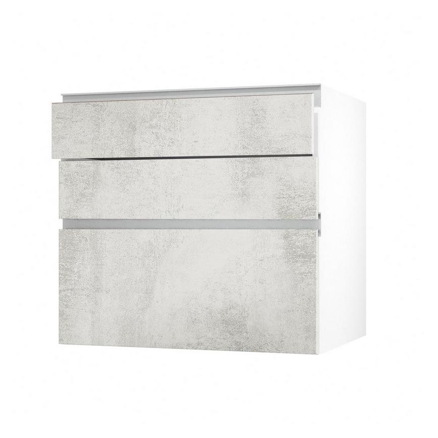 Hockley Textured White Stone 170mm x 800mm Kitchen Drawer Unit Angled Open