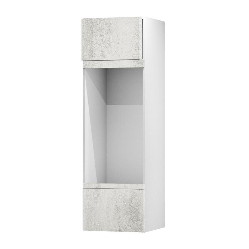 Hockley Textured White Stone 437mm x 600mm Appliance Tower Kitchen Door Unit Angled Open