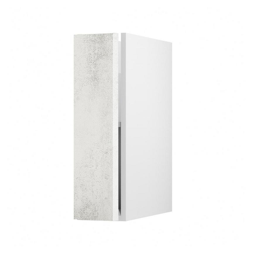 Hockley Textured White Stone 720mm x 200mm Full Height Kitchen Door Unit Angled Open