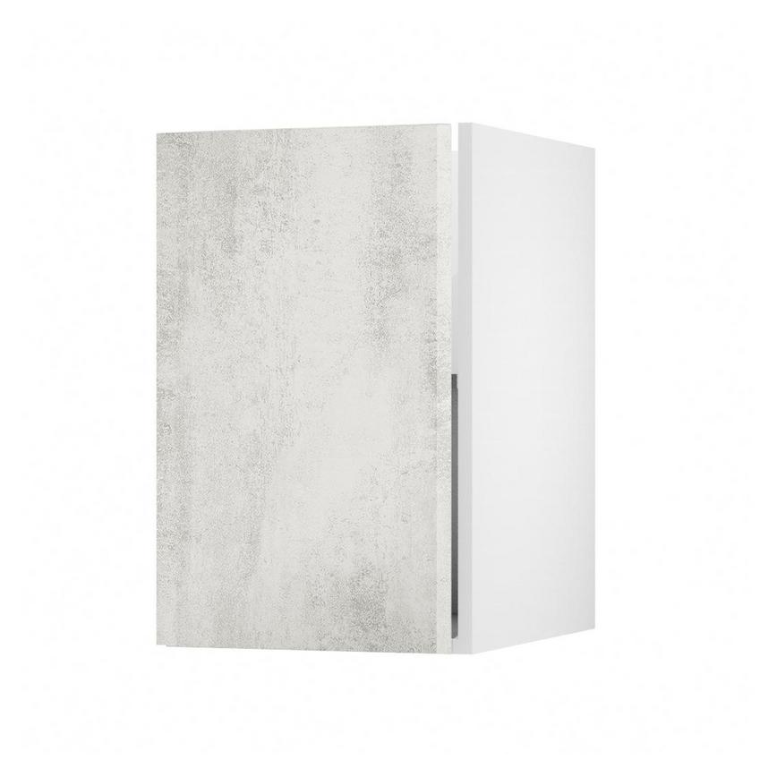 Hockley Textured White Stone 720mm x 450mm Full Height Kitchen Door Unit Angled Open