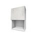 Hockley Textured White Stone 506mm x 600mm Tall Microwave Top Box Kitchen Door Unit Angled Open