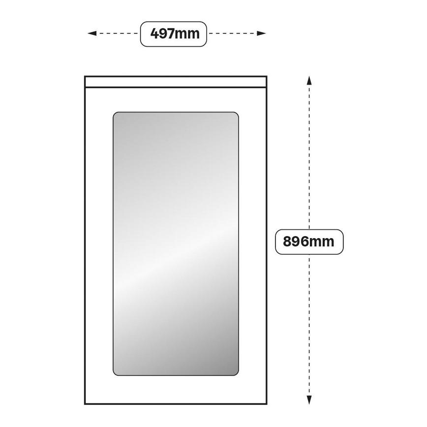 Integrated Handle 500 Tall Glass Door (XX65)