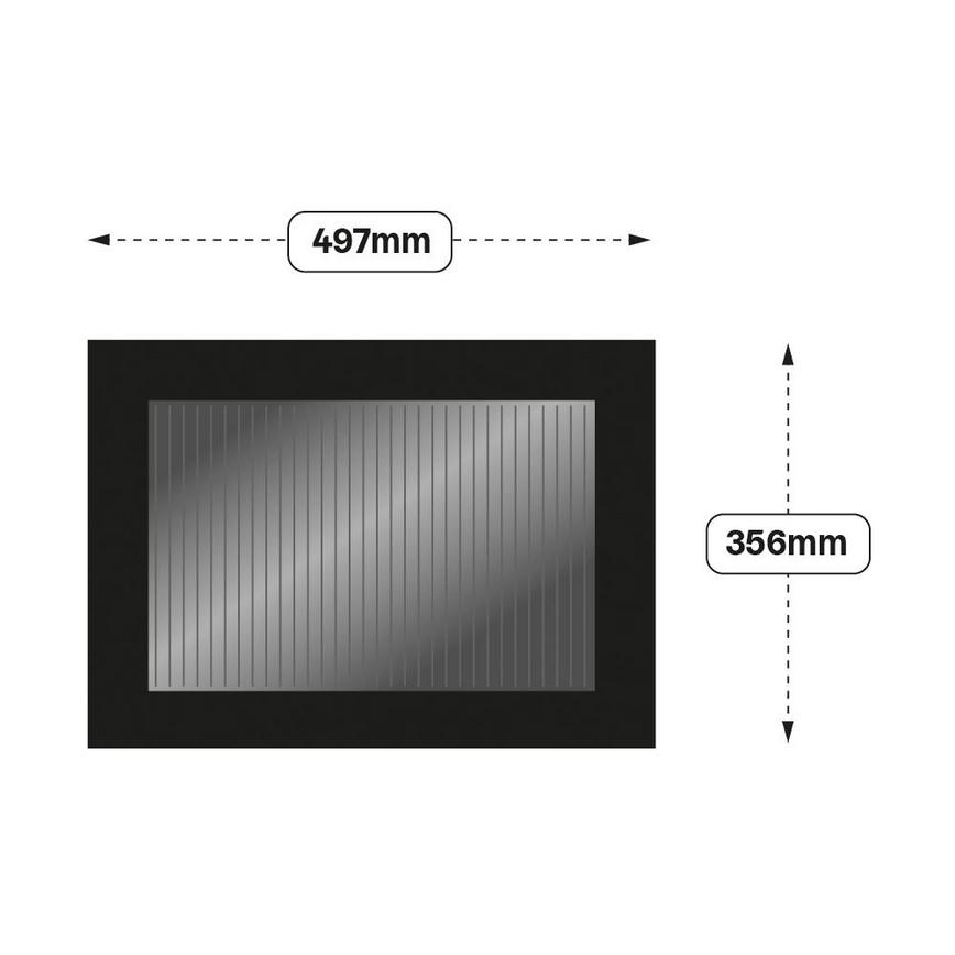 500 Half Height Contemporary Fluted Glass Door Line Drawing