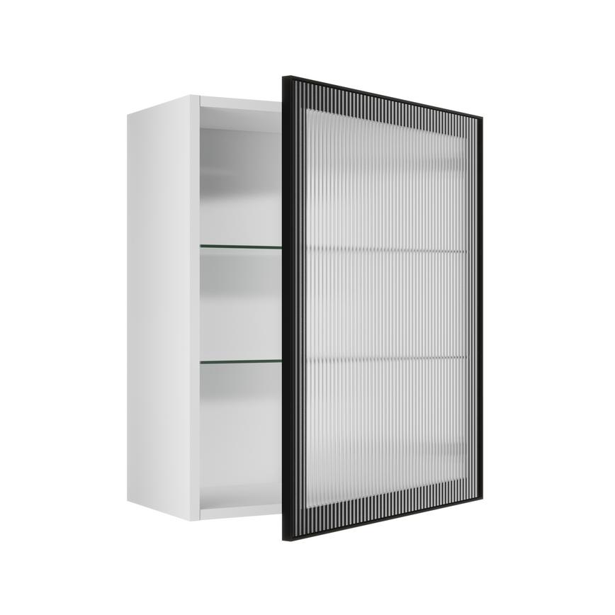 Black Fluted Glass Door