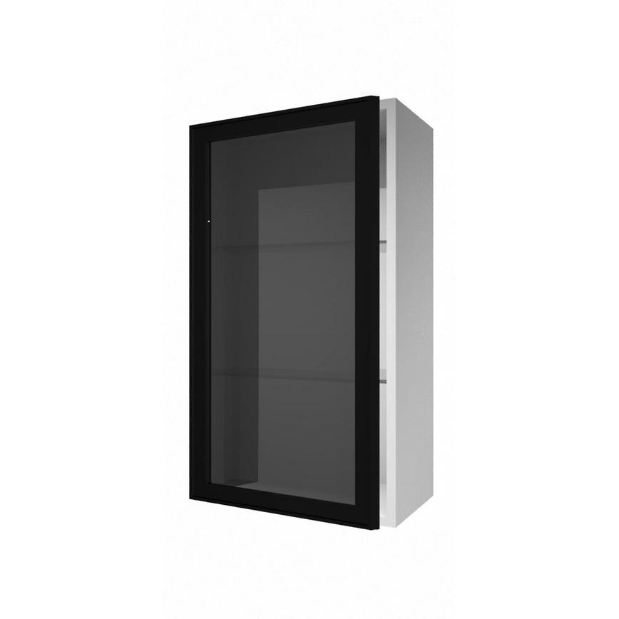 500 Tall Glass Wall Black CAD Frame Angled Open