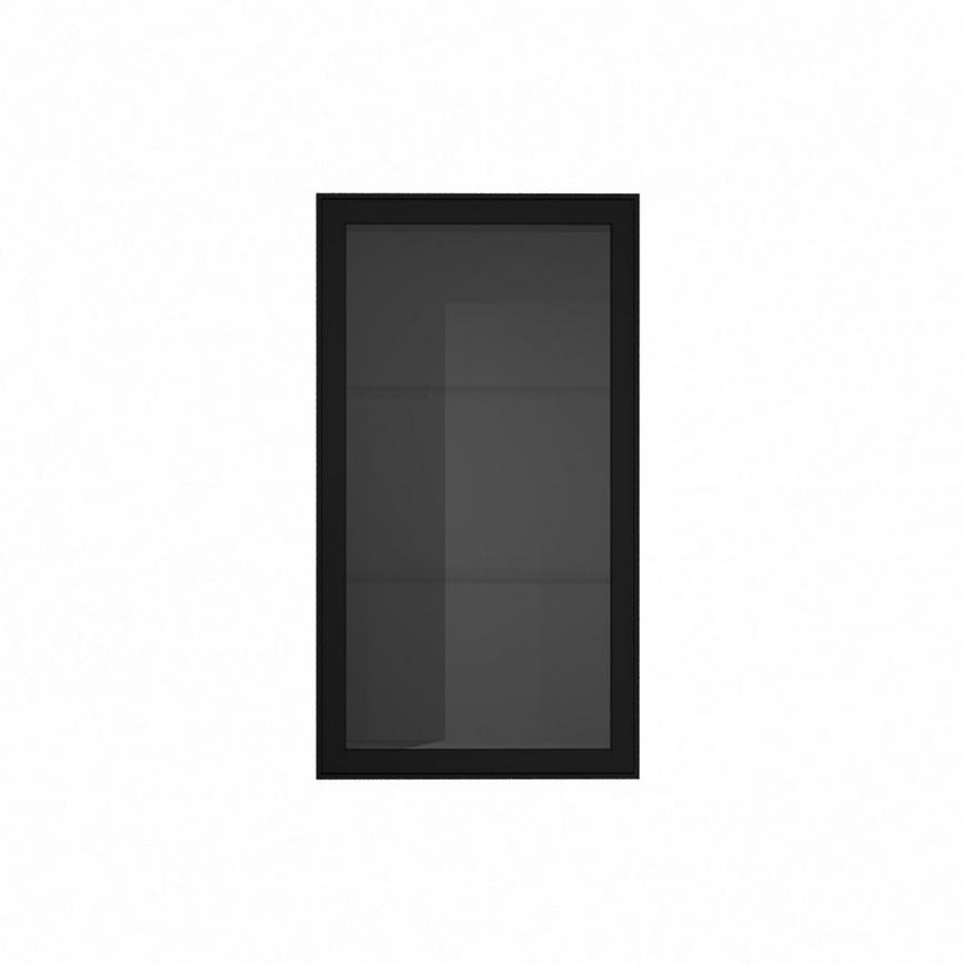 500 Tall Glass Wall Black CAD Frame Front