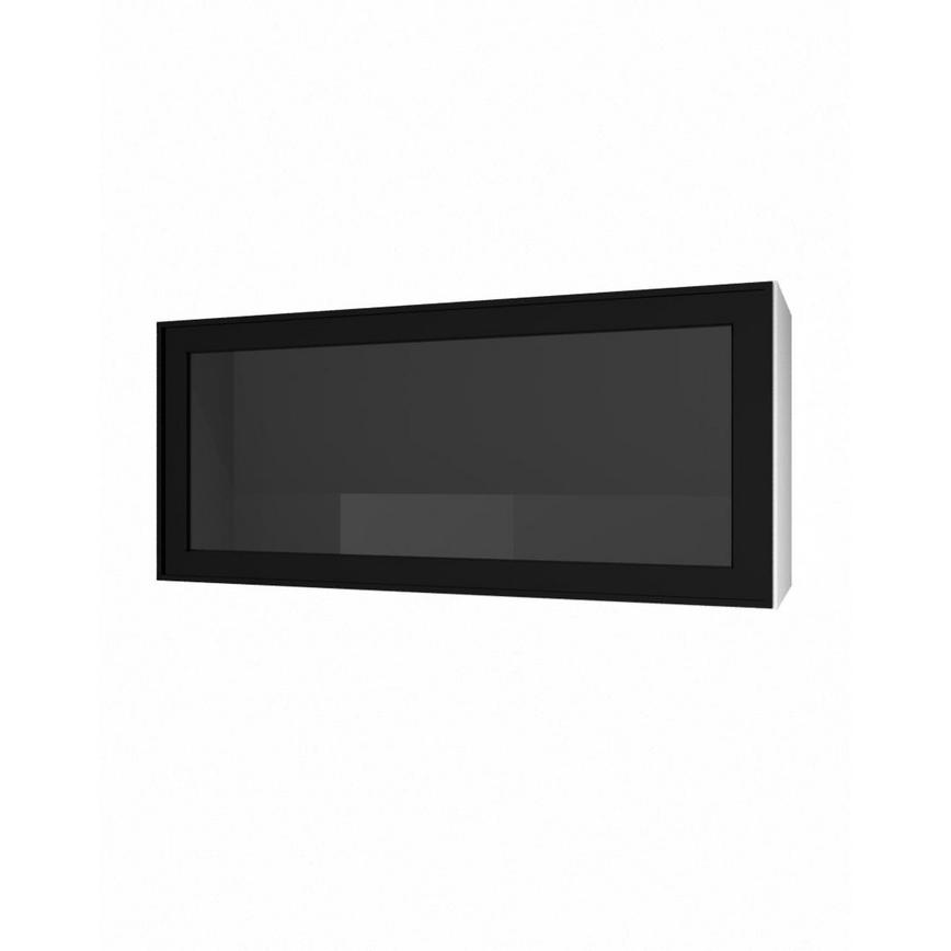800 Half Height Glass Wall Black CAD Frame Angled Open