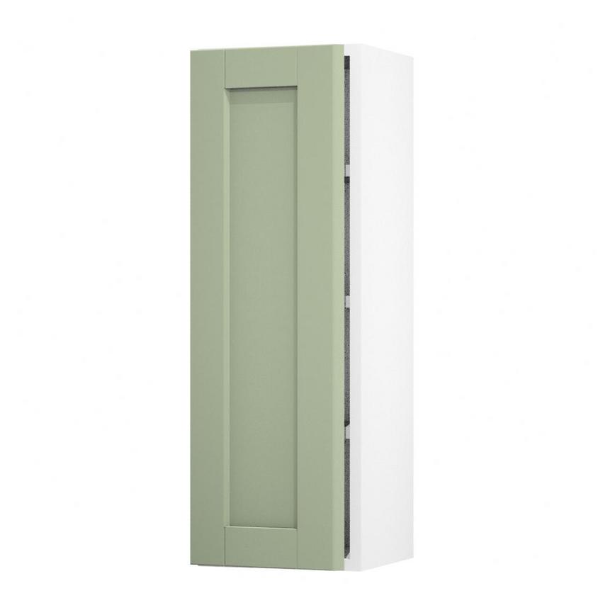 Witney Reed Green 300mm x 900mm Tall Door Shown Open at an Angle
