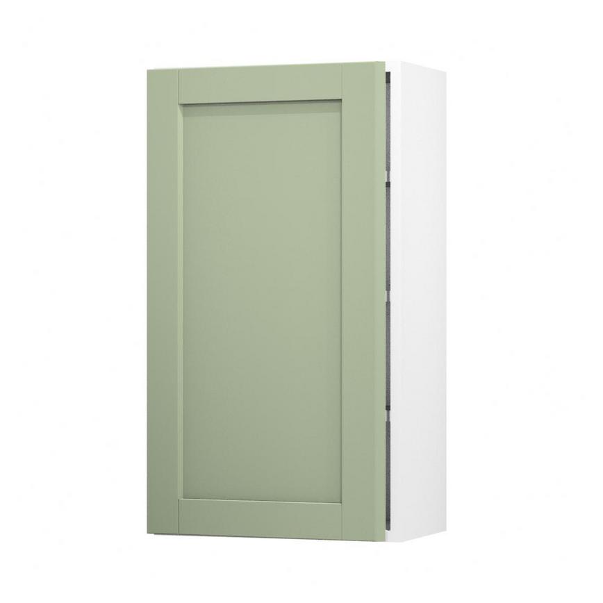 Witney Reed Green 500mm x 900mm Tall Door Front Shown Open at an Angle as a Single Door