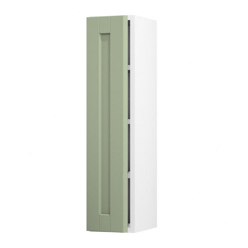 Witney Reed Green 200mm x 900mm Tall Door Shown Open at an Angle