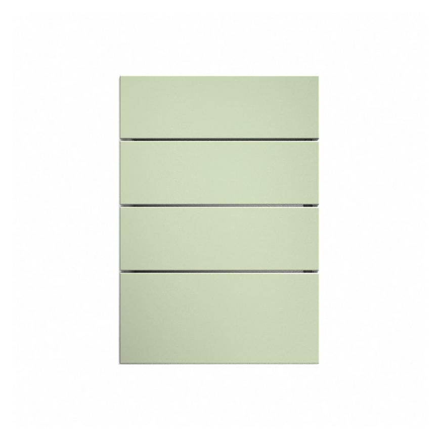 Witney Reed Green 500mm x 160mm Drawer Front Shown Closed from the Front as Part of a Full Drawer Unit