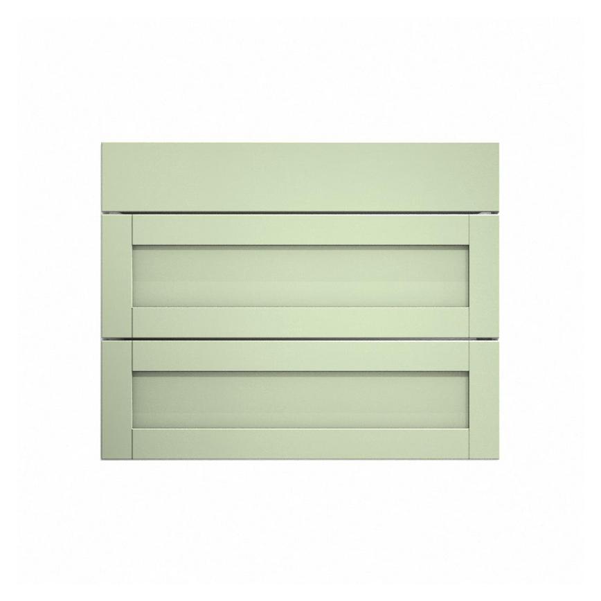 Witney Reed Green 900mm x 160mm Drawer Front Shown Closed as Part of a Full Drawer Unit