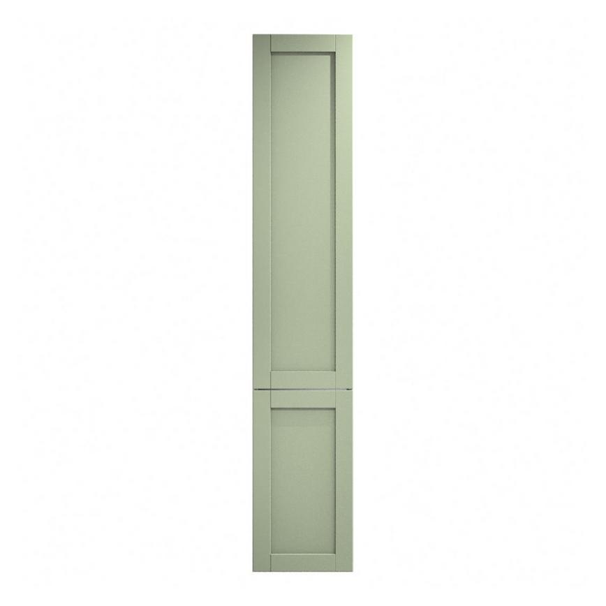 Witney Reed Green 400mm x 1400mm Tall Larder Door Shown Closed from the Front as part of a Full Larder Unit